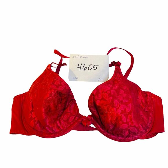 #4605 MAIDEN FORM Red Lace Lightly Padded TShirt Bra SIZE 36C - Picture 7 of 9